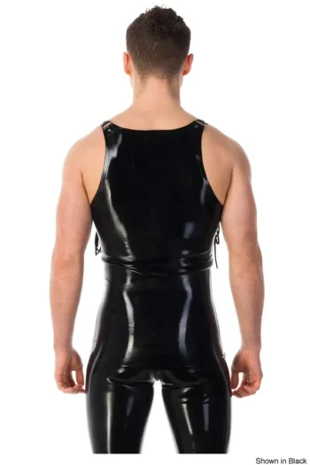 Latex Men's Lace-Up Muscle Vest