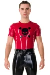 Latex Mens Front Full Zip Polo Top