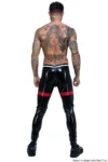 Latex Mens Athletic-Striped Leggings