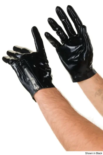 Latex Mens Zippered Wrist Gloves