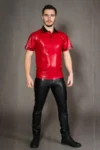 Latex Contrast Color Polo Shirt