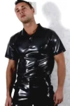 Latex Contrast Color Polo Shirt