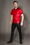 Latex Contrast Color Polo Shirt