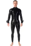 latex mitts zips high neck catsuit