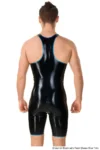 Men's Latex Buckle cropped catsuit