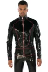 Latex High Neckline Trim Jacket