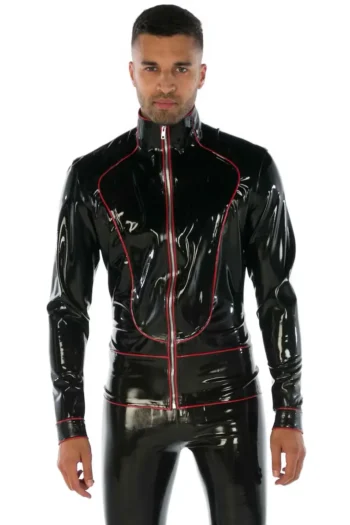 Latex High Neckline Trim Jacket