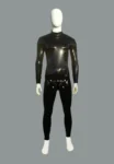 Latex Men's Hoody Tight Catsuit With Zip