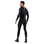 Latex Men's Hoody Tight Catsuit With Zip