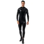 Latex Men's Hoody Tight Catsuit With Zip