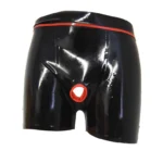 Men's Latex Double Zipper Shorts