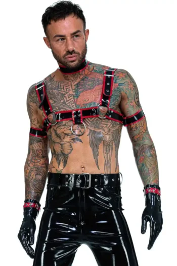 Latex Hollow O-Ring Chest Harness