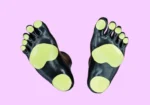 Latex Cat Paw Toed Five Finger Short Socks