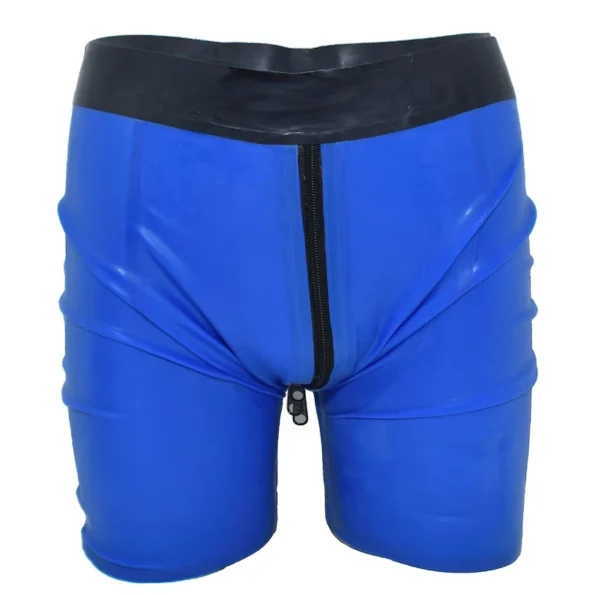 Men's Latex Double Zipper Shorts