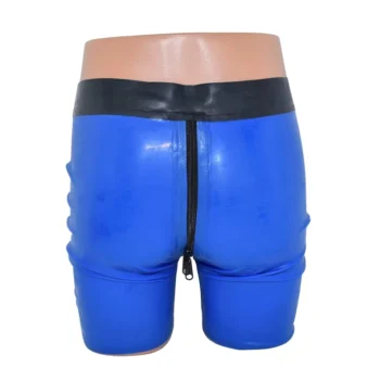 Men's Latex Double Zipper Shorts