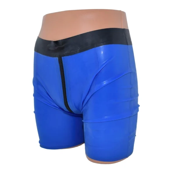 Men's Latex Double Zipper Shorts