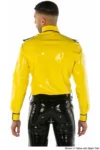 Latex Long Sleeves Detailed Trimming Uniform Shirt