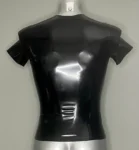 Men's Latex Black Front Zipper Top