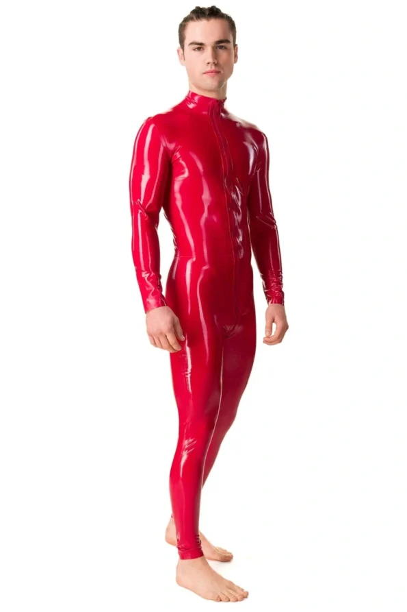 Men's Latex Two-Way Zip Catsuit