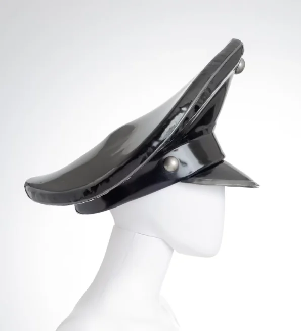 Latex Officer Hat Premium Model Fetish Cap