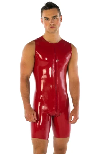 Men's Latex Sleeveless Muscle Bodysuit