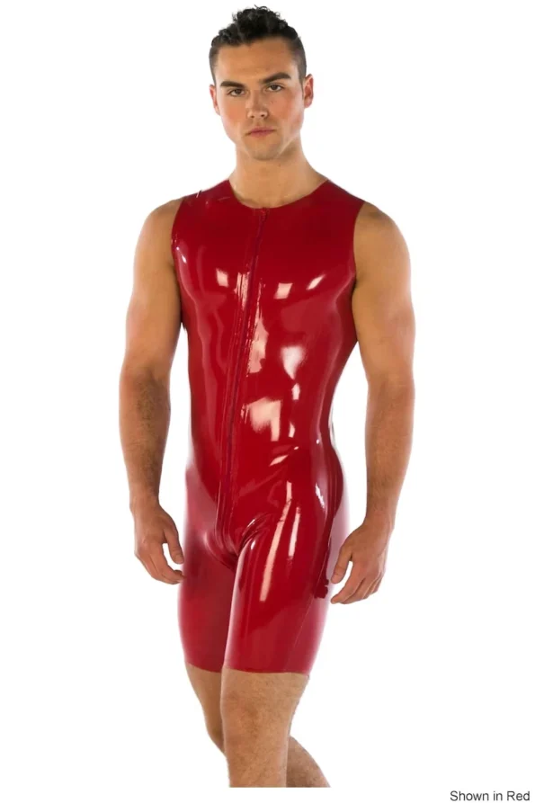 Men's Latex Sleeveless Muscle Bodysuit