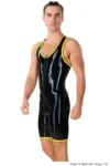 Men's Latex Sleeveless Muscle Bodysuit