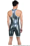 Latex Sleeveless Two-Way Zip Bodysuit