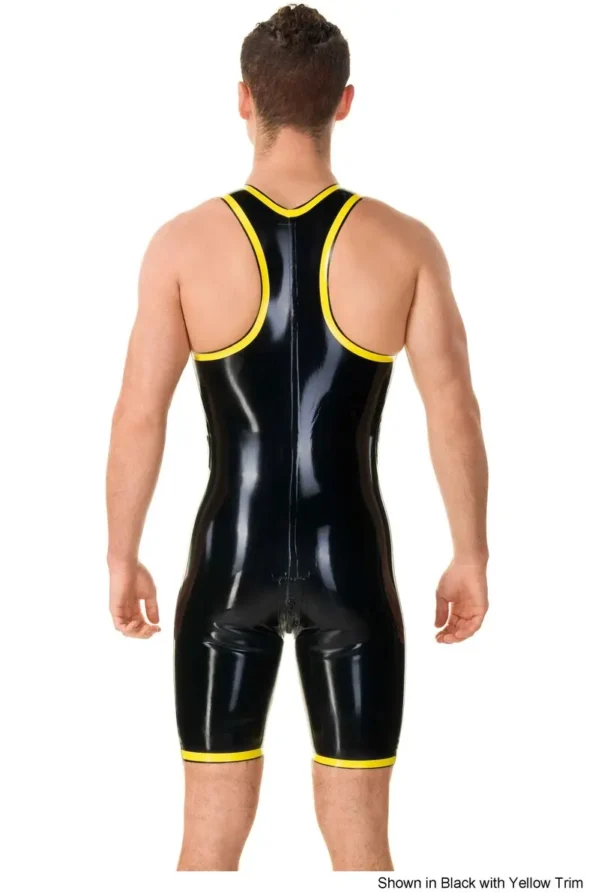 Latex Sleeveless Two-Way Zip Bodysuit