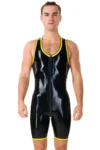 Latex Sleeveless Two-Way Zip Bodysuit