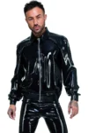 Latex Baggy Sleeves Jacket With Collar