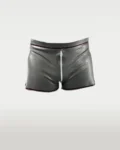 Latex Mens Crotch Zipper Shorts With Contrast Trim