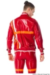 Latex Bomber Racing Style Contrast Trim Jacket