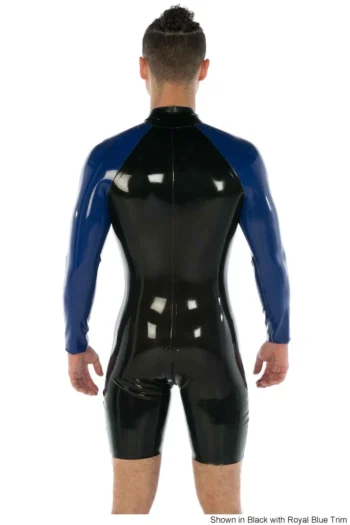 Latex High Neck Bodysuit With Long Sleeves