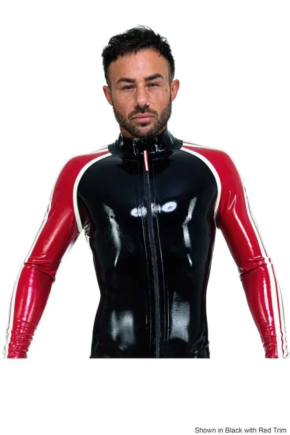 Latex high neck man's racing style Catsuit