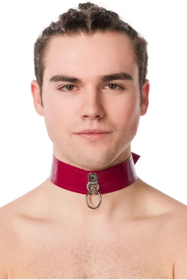 Men's O-Ring Latex Collar With Buckle Back