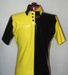 Mens Latex Two Colour Polo Shirt With Three poppers