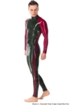 Latex Long Sleeves Two Side Stripes Tight Catsuit