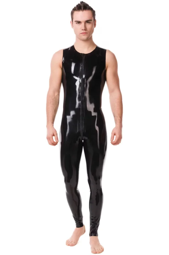 Latex Men's Sleeveless Full Length Catsuit