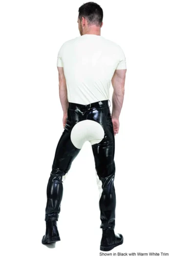 Latex Men's Pant With Knee And Bottom Contrasting Panels