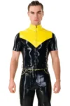 Edgy Style Men's Latex Short-Sleeved Top